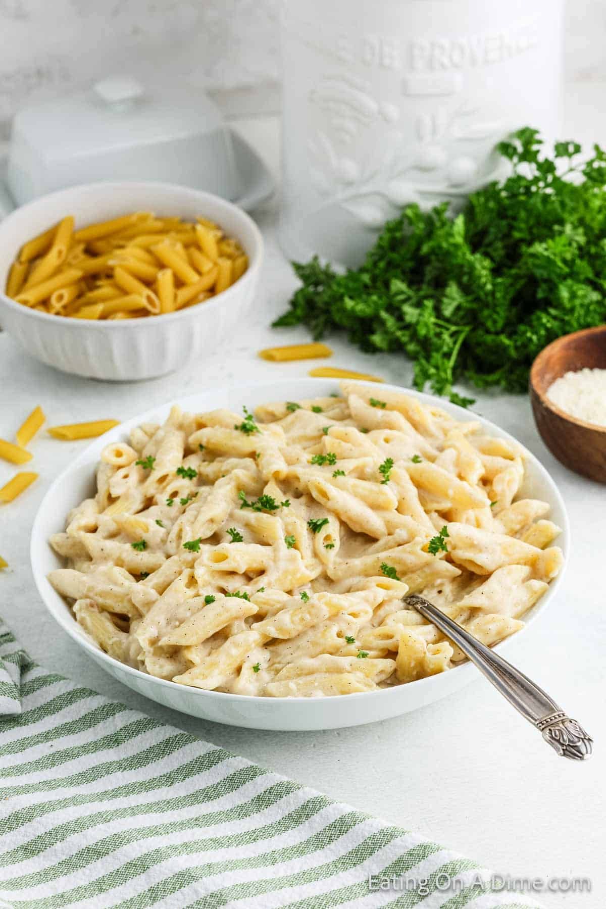 Chicken Macaroni with White Sauce