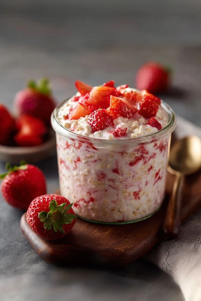 Strawberry Overnight Oats with Chia
